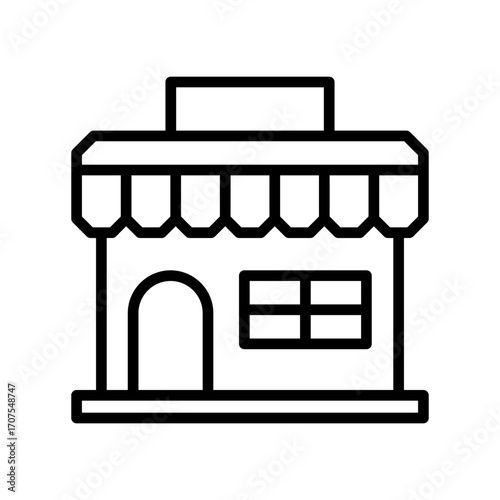 Market Icon Vector Illustration Line Version