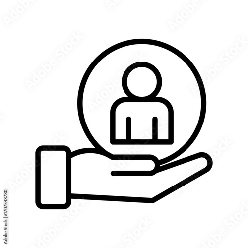 Customer Icon Vector Illustration Line Version