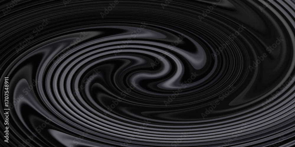 Obraz premium Dark abstract swirl with ripples deep texture and mysterious motion dynamic movement subtle gradients and visual depth