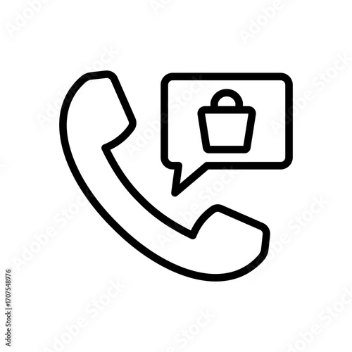 Telesales Icon Vector Illustration Line Version