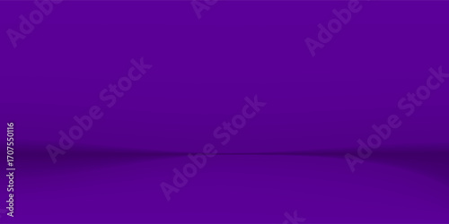 Purple podium for presentations. Realistic purple studio. Space for displaying products. Banner for advertise product on website. Vector illustration.