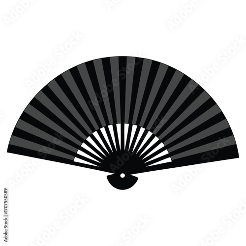 black fan on white background