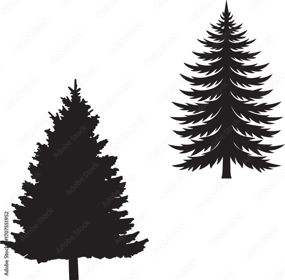 Obraz premium set of christmas trees