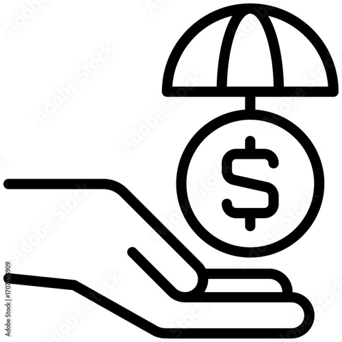 income insurance icon isolated on white background. vector illustration icon for passive Income and investment