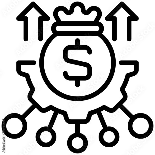 financial modeling icon isolated on white background. vector illustration icon for passive Income and investment