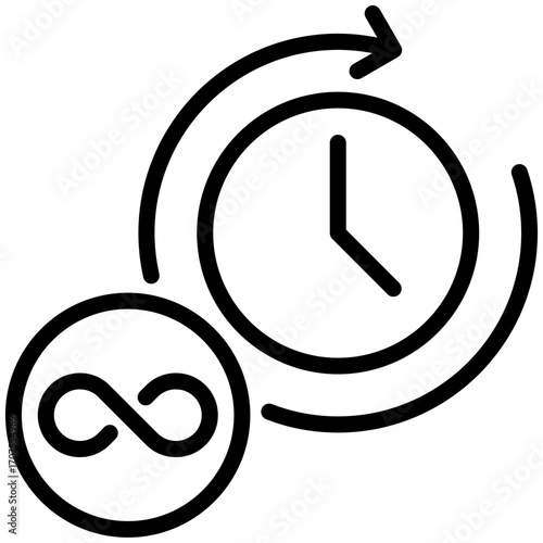 infinite time icon isolated on white background. vector illustration icon for passive Income and investment
