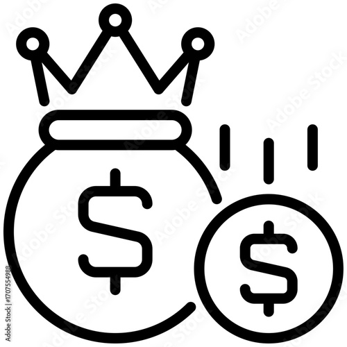 royalties icon isolated on white background. vector illustration icon for passive Income and investment
