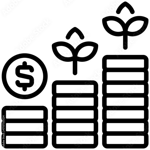 dividend income icon isolated on white background. vector illustration icon for passive Income and investment