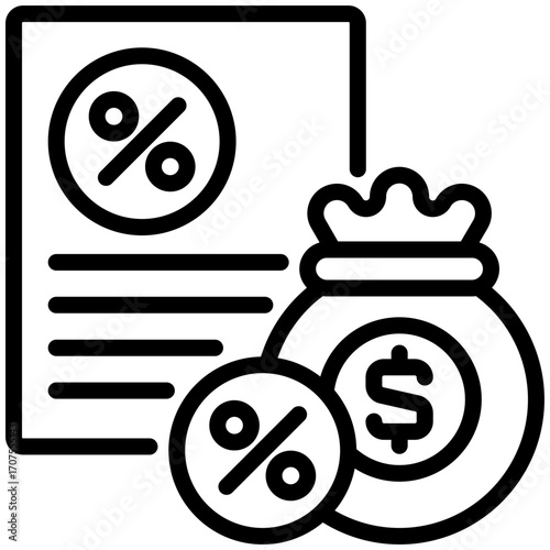 debenture icon isolated on white background. vector illustration icon for passive Income and investment