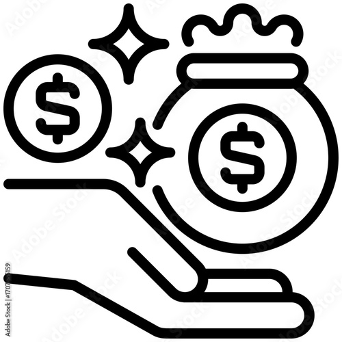 earn money icon isolated on white background. vector illustration icon for passive Income and investment