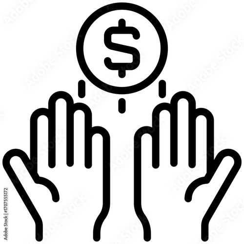give money icon isolated on white background. vector illustration icon for passive Income and investment