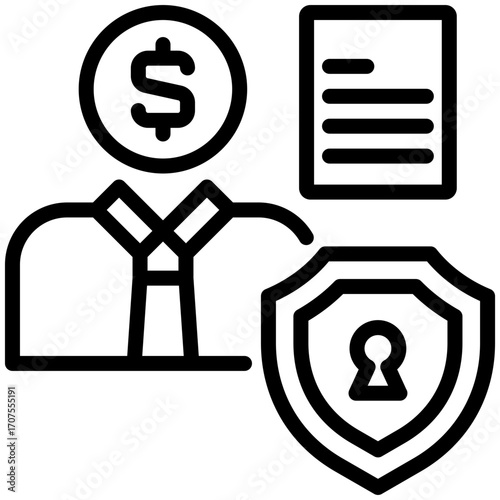 investor protection icon isolated on white background. vector illustration icon for passive Income and investment