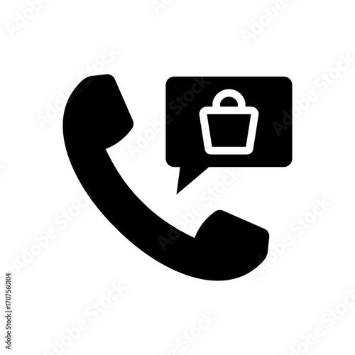 Telesales Icon Vector Illustration Glyph Version