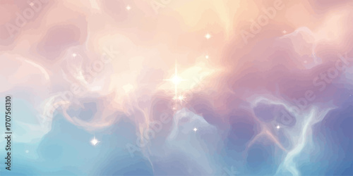 Abstract watercolor painting background with smooth gradients and sunlit sky