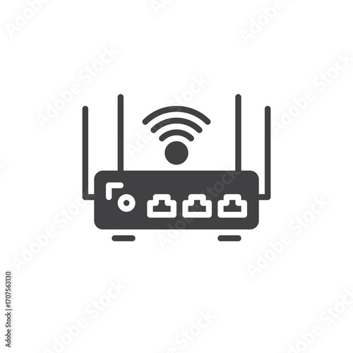 WiFi router solid device vector icon