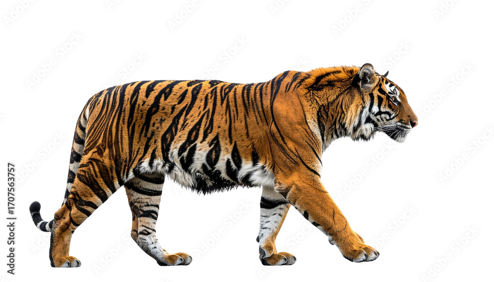 Obraz premium Tiger PNG, Wild Cat, Transparent Background, Big Cat Predator, Bengal Tiger, White Tiger, Jungle Animal Illustration, Wildlife Mammal, Dangerous Animal