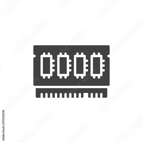 RAM memory solid chip vector icon