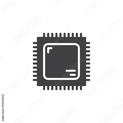 CPU processor solid chip icon