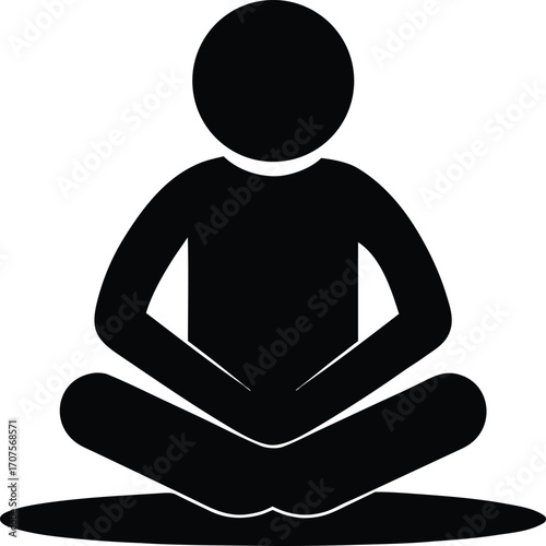 Person in lotus pose meditation silhouette