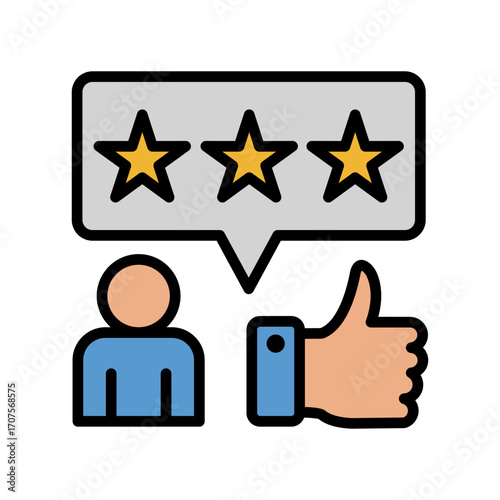 Review Icon Vector Illustration Color Version