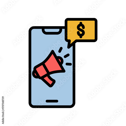 Telemarketing Icon Vector Illustration Color Version