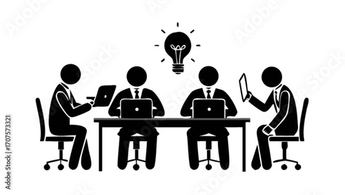 Business meeting brainstorming session teamwork collaboration idea generation concept