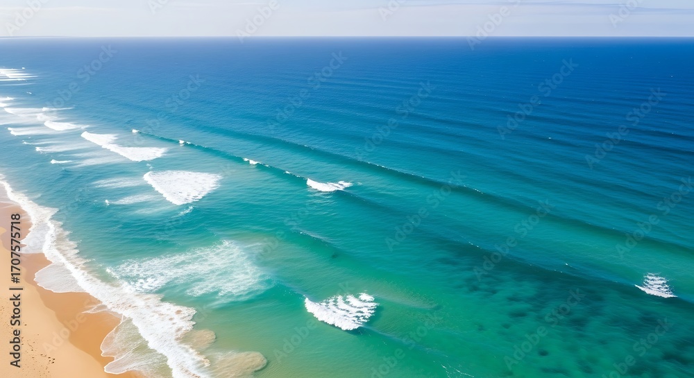 Obraz premium Stunning Aerial Top Down View Of Clear Blue Ocean
