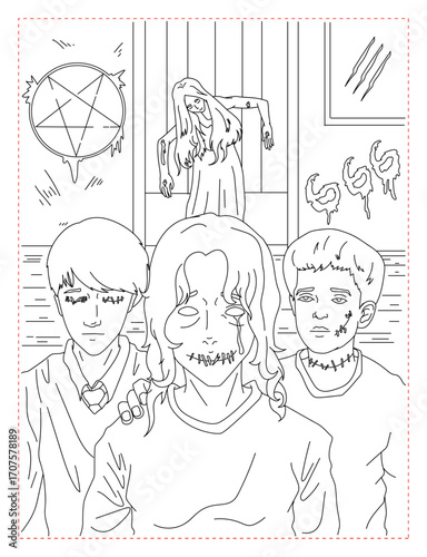 Babysitter Monster Coloring Page: Terrifying and Spooky Art
