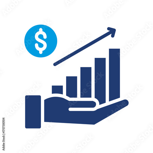 Profit Icon Vector Illustration Blue Version