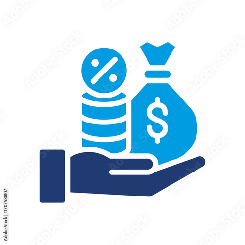 Commission Icon Vector Illustration Blue Version