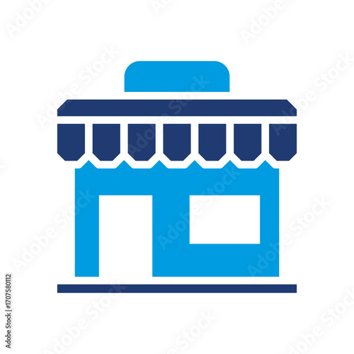 Store Icon Vector Illustration Blue Version