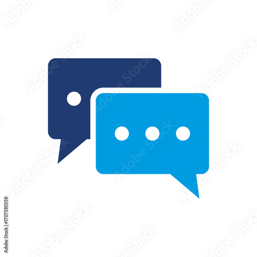 Communication Icon Vector Illustration Blue Version