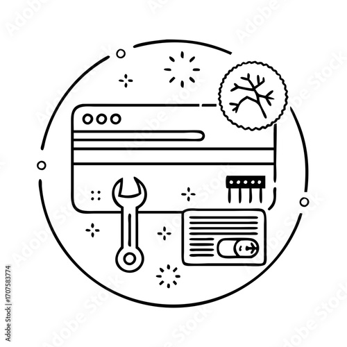 Vector art of air conditioner repair service line icon air conditioning maintenance, installation and cleaning concept vector illustration