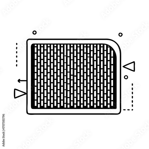 Vector art of air conditioner filter line icon air conditioning maintenance, installation and cleaning concept vector illustration