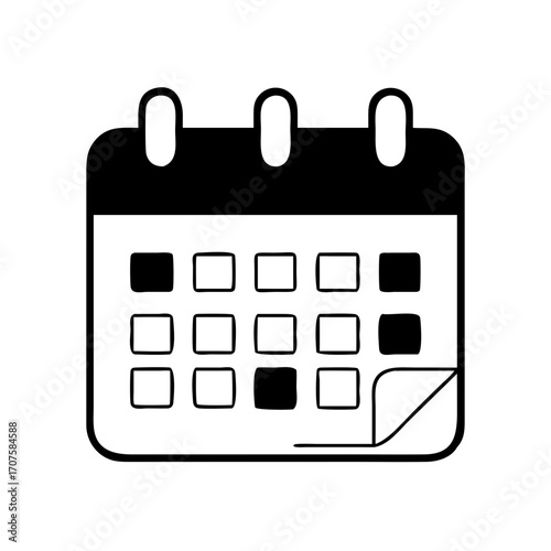 Vector art of calendar icon with marked dates symbol of planning, scheduling, and time management for events and appointments