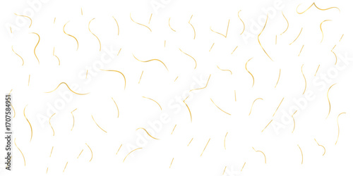 Abstract Scattered yellow confetti Golden Curves Lines creating a festive and celebratory atmosphere visually appealing White Background.	