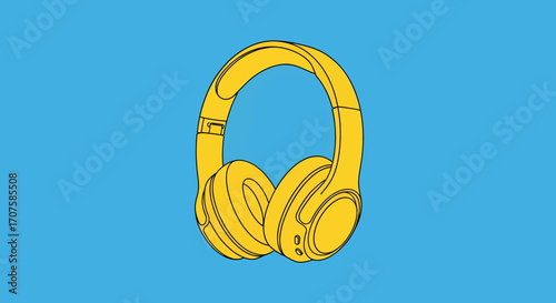 Yellow Headphones A Stylish Audio Accessory for Music Lovers.
