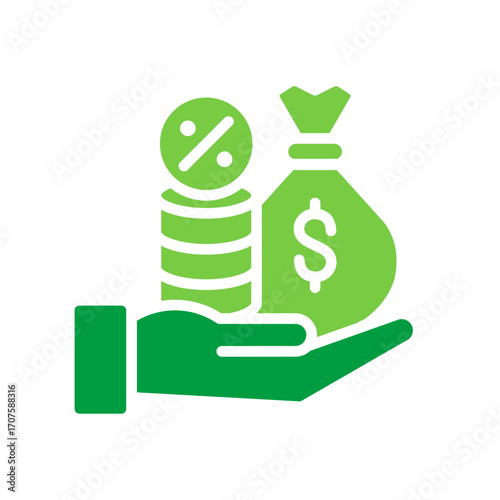Commission Icon Vector Illustration Green Version