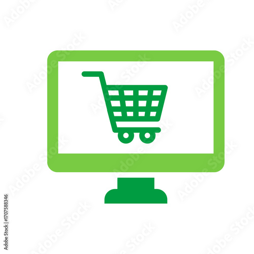 Ecommerce Icon Vector Illustration Green Version