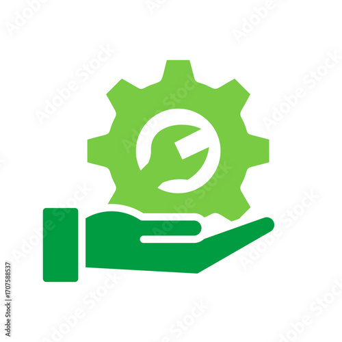 Service Icon Vector Illustration Green Version