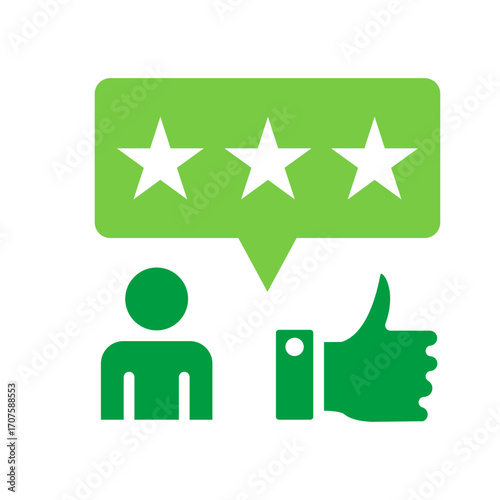 Review Icon Vector Illustration Green Version