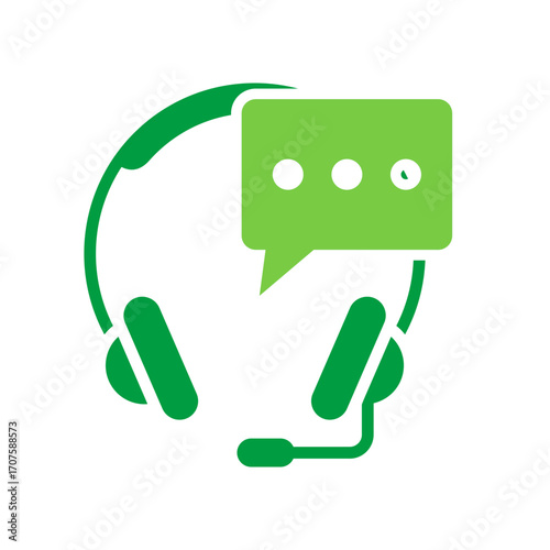 Customer Service Icon Vector Illustration Green Version