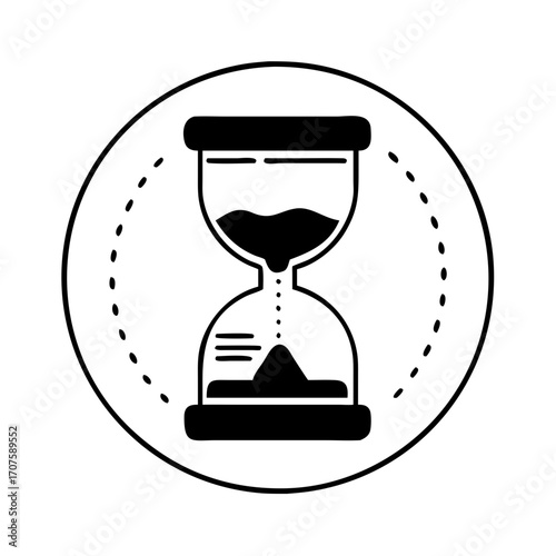 Vector art of sandglass icon hourglass symbol of time, deadline, and urgency countdown timer in flat style vector illustration of sand clock