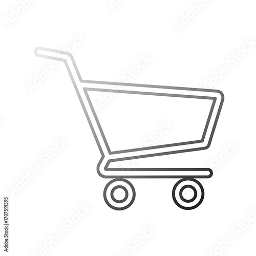 Shopping cart outline isolated on white background, simple and modern design