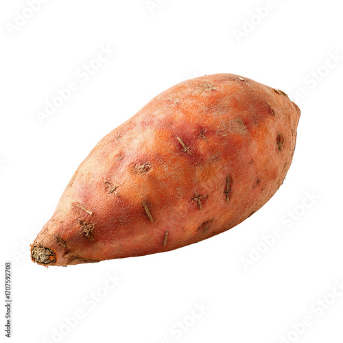 Single, reddish-orange sweet potato