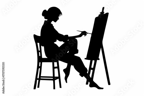 Silhouette of a female artist...