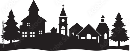 silhouette of the church