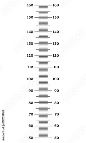 Height meter measure markup line ruler, vertical stadiometer scale. Kids height chart growth stickers for wall. 