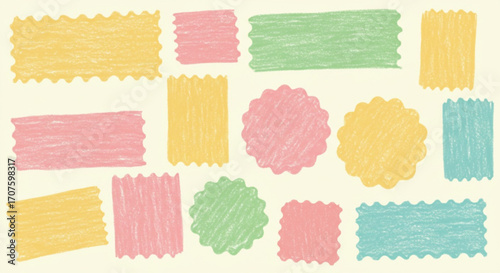 Playful pastel shapes add creative flair to any design project instantly