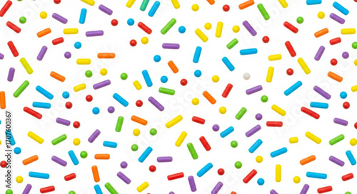 Colorful candy sprinkles delight for fun baking projects and vibrant party themes, a sweet modern sprinkle